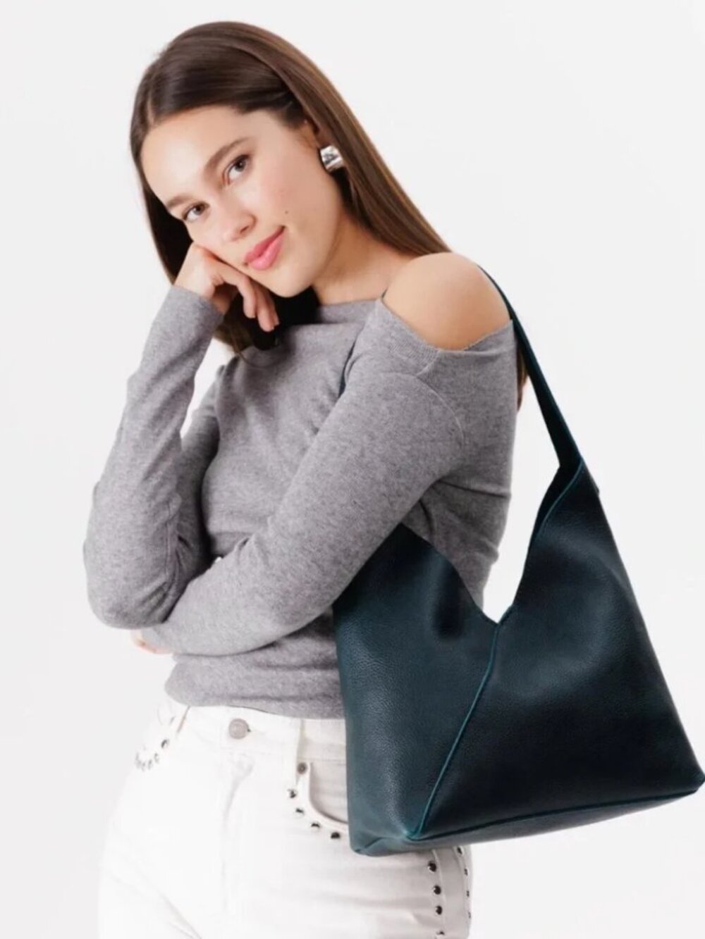 🆕 Portland Leather Naomi Bag Large - BOREAL 💙💚 - Picture 3 of 9